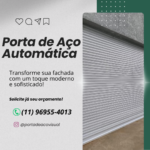 Oferecemos serviço completo para portas de aço automáticas, incluindo instalação, manutenção preventiva e corretiva, troca de molas, ajustes no motor, lubrificação e alinhamento.